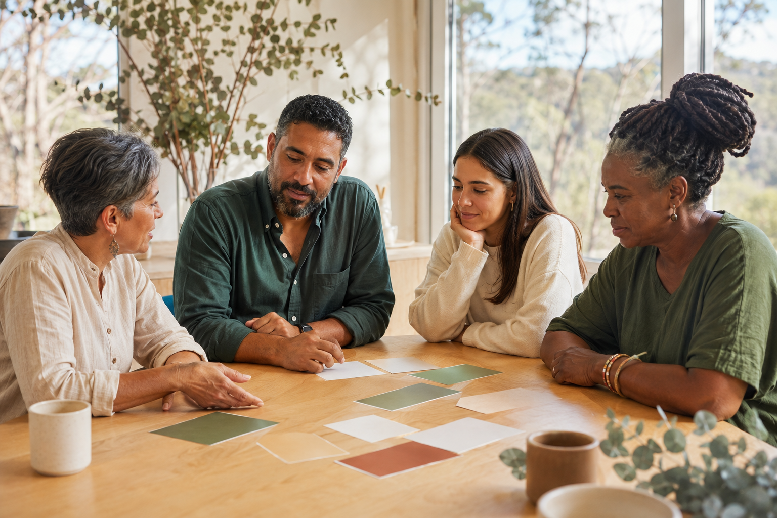 Adults participating in a guided NEXIE reflective learning experience